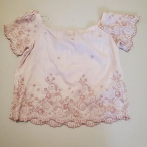 Abercrombie Off-The-Shoulder Embroidered Blouse